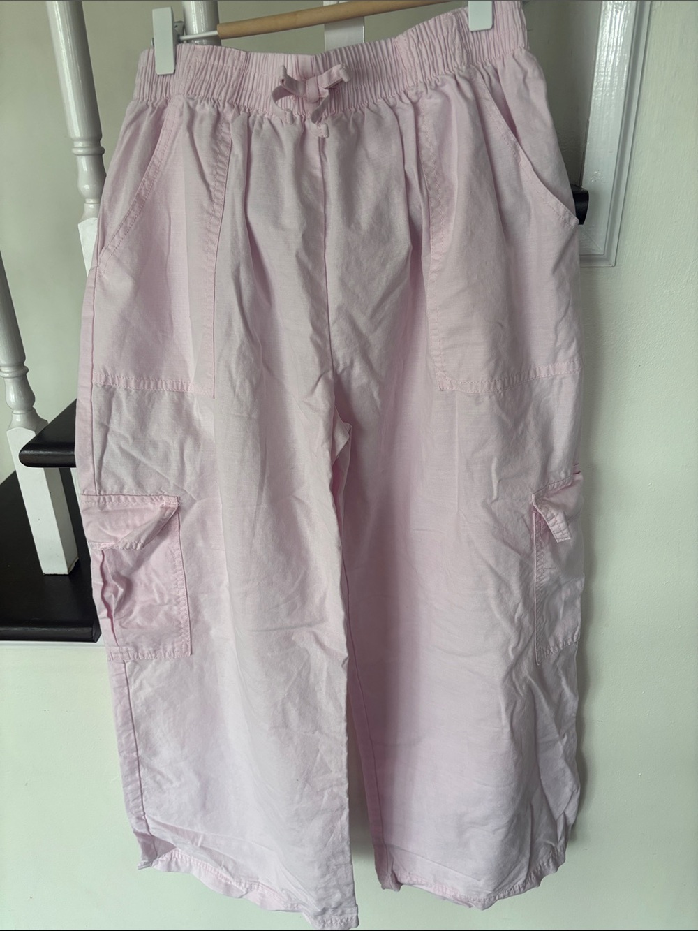 art class Light Pink Cargo Joggers for Kids